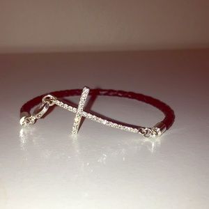 Silver cross bracelet